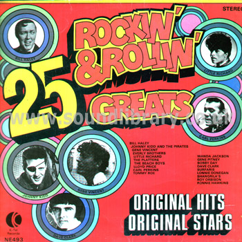 25 Rockin' & Rollin' Greats UK Issue Stereo LP K-TEL NE 493 Front Sleeve Image