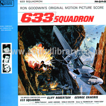 633 Squadron Ron Goodwin UK Issue Mono LP United Artists ULP 1071 Front Sleeve Image