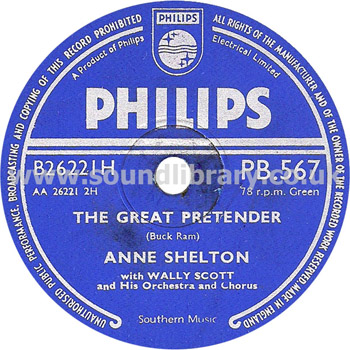 Anne Shelton Seven Days UK Issue 10" 78rpm Philips PB.567 Label Image Side 2