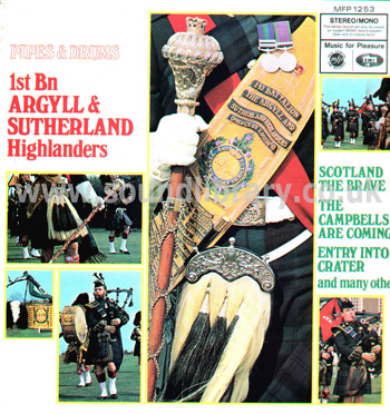 1st Bn Argyll and Sutherland Highlanders UK Issue LP Music For Pleasure MFP 1253 Front Sleeve Image