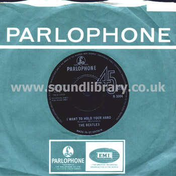 The Beatles I Want To Hold Your Hand UK Issue 7" Parlophone R 5084 Sleeve & Label Image