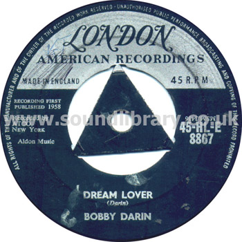 Bobby Darin Dream Lover UK Issue 7" London American Recordings 45-HL-E 8867 Label Image Side 1