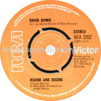 David Bowie Round And Round, Drive-In Saturday UK Stereo 7" RCA Victor RCA 2352 Label Image