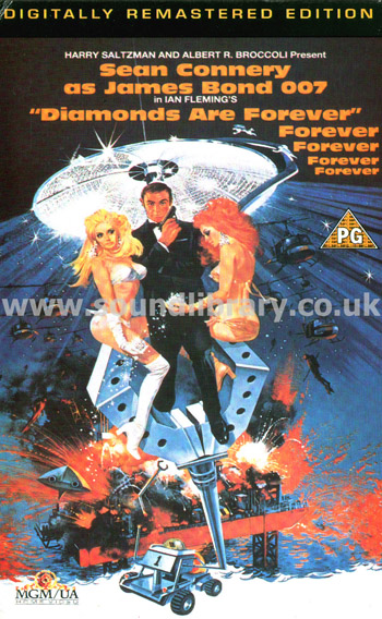 Diamonds Are Forever James Bond VHS PAL Video MGM/UA Home Video PES 99206 Front Inlay Sleeve