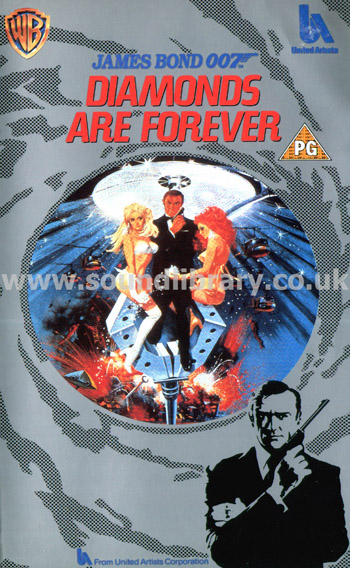 Diamonds Are Forever VHS PAL Video Warner Home Video PEV 99206 Silver Inlay Front Inlay Sleeve
