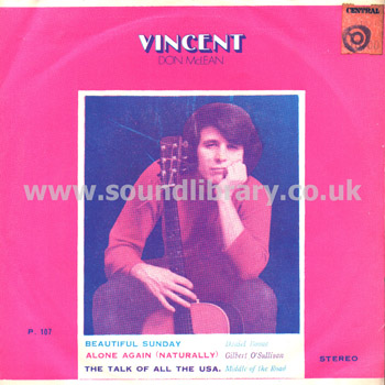 Don McLean Vincent Thailand Issue Stereo 7" EP HHH P. 107 Front Sleeve Image
