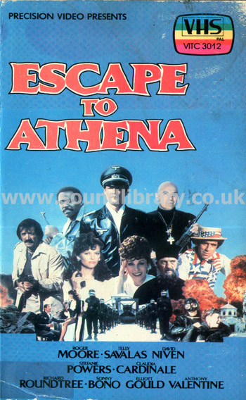 Escape To Athena Roger Moore UK Issue VHS PAL Video ITC VITC 3012 Front Inlay Sleeve