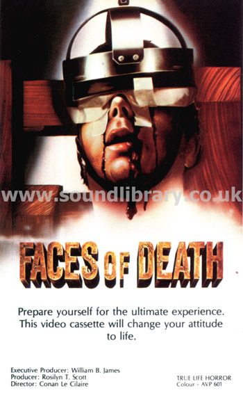 Faces of Death William B. James VHS PAL Video Atlantis AVP601 Front Inlay Image