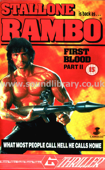 Rambo First Blood Part II VHS Video Guild Home Video 8578 Front Inlay Sleeve