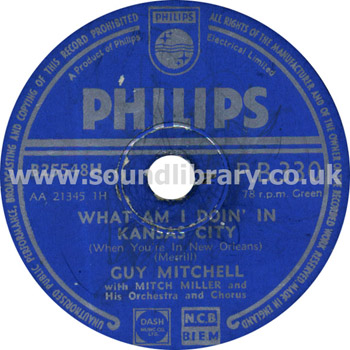 Guy Mitchell My Heaven And Earth UK Issue 78 - 10" Philips P.B.330 Label Image