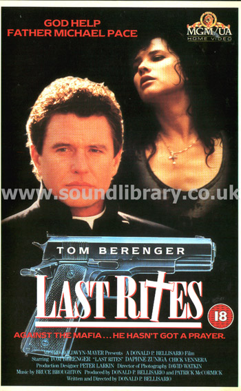 Last Rites Tom Berenger Daphne Zuniga VHS PAL Video MGM/UA Home Video UMV 11512 Front Inlay Sleeve