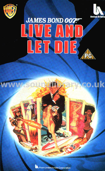 Live And Let Die James Bond VHS PAL Video Warner Home Video PES 99203 Front Inlay Sleeve
