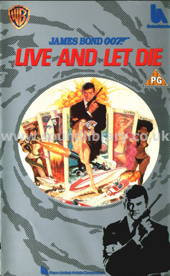Live and Let Die Roger Moore Yaphet Kotto VHS Video Warner Home Video PEV 99203 Front Inlay Sleeve
