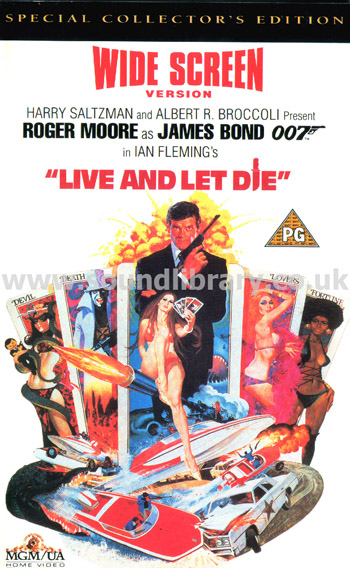 Live And Let Die Roger Moore Yaphet Kotto VHS Video MGM/UA Home Video S052184 Front Inlay Sleeve