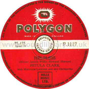 Petula Clark The Little Shoemaker UK Issue 10" 78 RPM Label Image