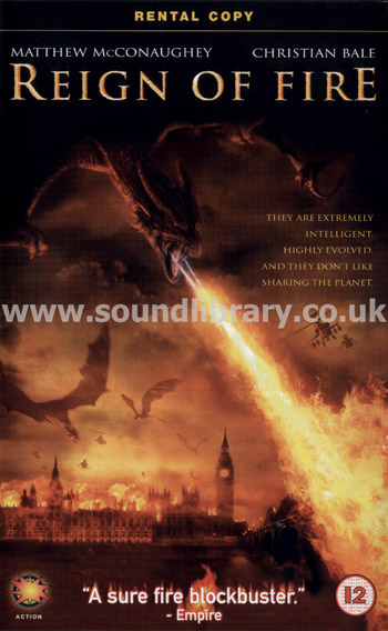Reign Of Fire Matthew McConaughey VHS PAL Video Touchstone D011549 Front Inlay Sleeve
