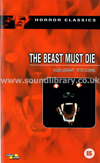 The Beast Must Die UK Issue VHS PAL Video Warner Home Video S039020 Front Inlay Image