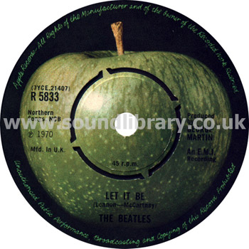 The Beatles Let It Be UK Issue 7" Apple Label Image 1