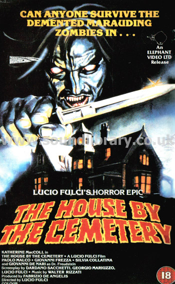 The House By The Cemetary Lucio Fulci VHS PAL Video Elelephant Video ELT014 Front Inlay Sleeve