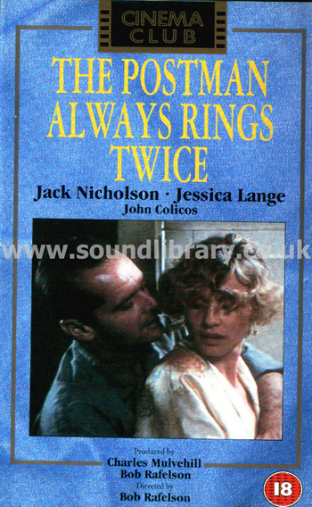 The Postman Always Rings Twice Jack Nicholson VHS Video Cinema Club CC 1024 Front Inlay Sleeve