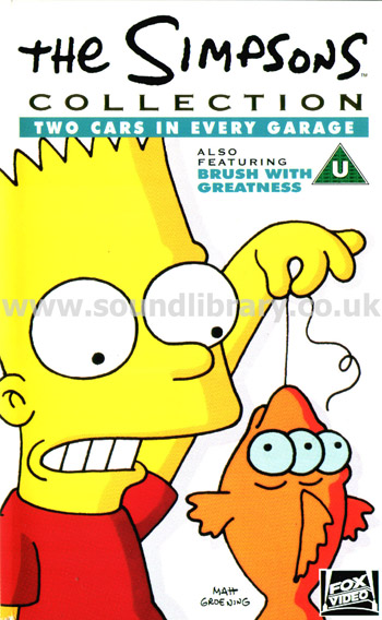 The Simpsons Two Cars In Every Garage, Brush With Greatness VHS Video Fox Video 8509 Front Inlay Sleeve