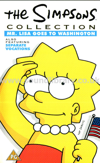 The Simpsons  Mr. Lisa Goes To Washington Separate Vocations VHS PAL Video Fox 8735S Front Inlay Sleeve