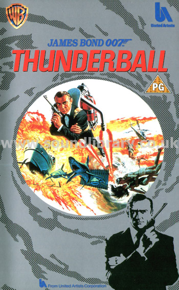 Thunderball Sean Connery VHS Video Warner Home Video PEV 99208 Silver Inlay Front Inlay Sleeve
