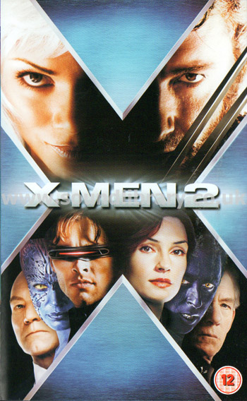 X-Men 2 Patrick Stewart VHS Video 20th Century Fox Home Entertainment 24224S Front Inlay Sleeve