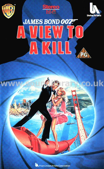 A View To A Kill Roger Moore Christopher Walken VHS Video Warner Home Video PES 99213 Front Inlay Sleeve