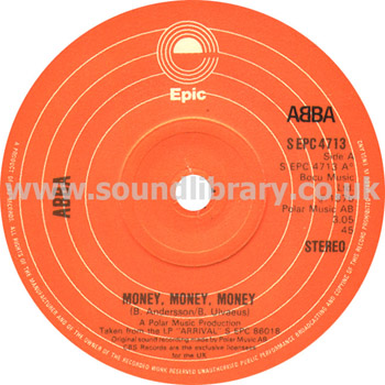 Abba Money, Money, Money UK Issue Stereo 7" Epic S EPC 4713 Solid Centre Label Image - Solid Centre