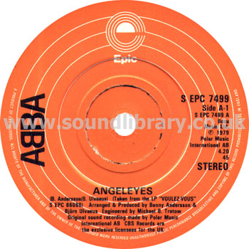 Abba Angeleyes, Voulez-Vous UK Issue Stereo 7" Label Image