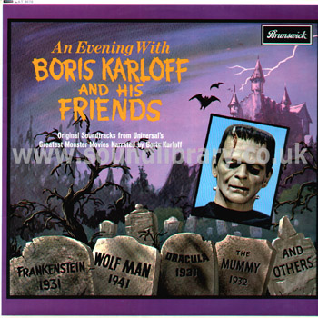 An Evening With Boris Karloff And His Friends Mono LP Brunswick LAT 8678 Front Sleeve Image