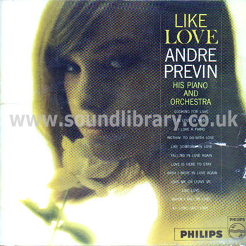 Andre Previn Like Love UK Issue LP Philips BBL 7384 Front Sleeve Image