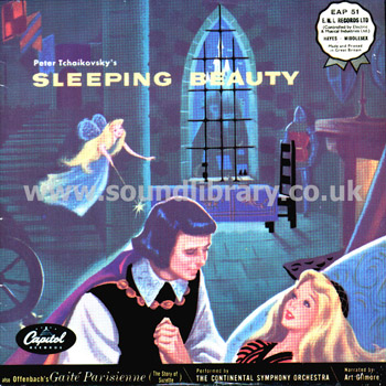 Art Gilmore Tchaikovsky Sleeping Beauty & Swan Lake  7" EP Capitol EAP 51 Front Sleeve Image