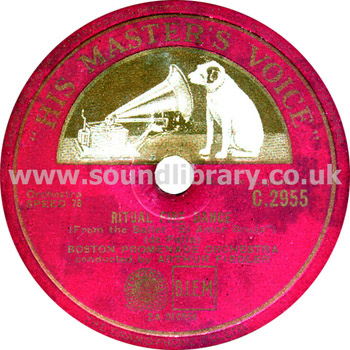 Arthur Fiedler Boston Promenade Orchestra Ritual Fire Dance HMV C2955 12" 78rpm Label Image Side 1