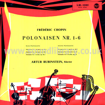 Arthur Rubinstein Chopin Polonaise Nr. 1 - 6 Germany Issue LP RCA (Red Seal) LM-1205 Front Sleeve Image