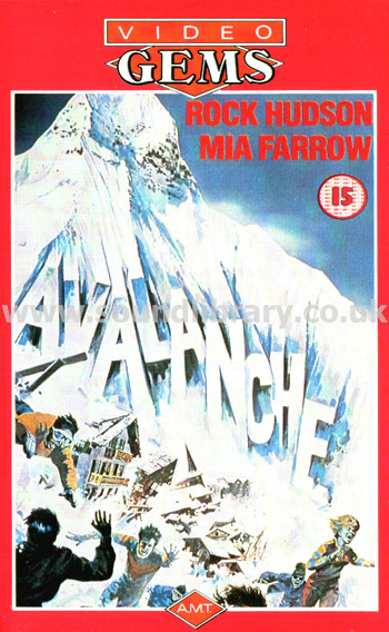 Avalanche Rock Hudson Corey Allen VHS PAL Video Video Gems R1026 Front Inlay Image