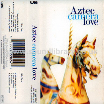 Aztec Camera Love UK Issue MC WEA WX 128C Front Inlay Card