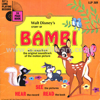 Bambi Jean Aubrey UK Issue 7" EP In Colour Booklet Sleeve Disneyland LLP 309 Front Sleeve Image