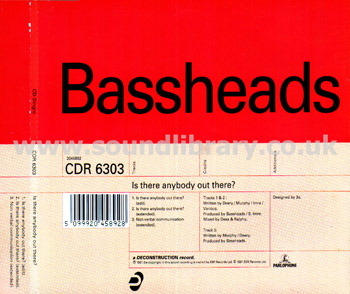 Bassheads Is There Anybody Out There Uk Issue Jewel Case Cds Deconstruction Cdr Front