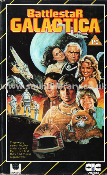 Battlestar Galactica Richard Hatch Lorne Greene VHS PAL Video CIC Video VHR 1006 Front Inlay Sleeve