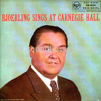 Jussi Bjoerling Frederick Schauwecker Sings At Carnegie Hall UK Issue LP RCA RB 16011 Front Sleeve Image