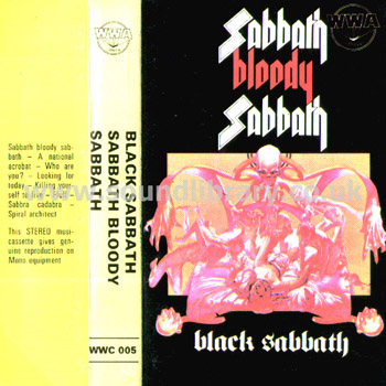 Black Sabbath Sabbath Bloody Sabbath UK Issue MC WWA WWC 005 Front Inlay Card