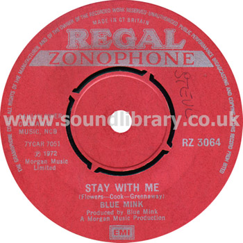 Blue Mink We'll Be There, Stay With Me UK Issue 7" Regal Zonophone Label Image
