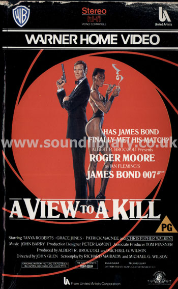 A View To A Kill Roger Moore VHS PAL Video Warner Home Video PEV 99213 Large Box Front Inlay Sleeve