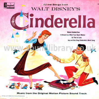 Cinderella Original Motion Picture Soundtrack Ilene Woods USA LP Disneyland 1207 Front Sleeve Image