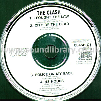 The Clash I Fought The Law West Germany Issue CDS CBS CLASH C1 Disc Image