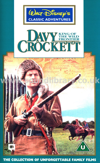 Davy Crockett King of The Wild Frontier VHS Video Walt Disney Home Video D200142 Front Inlay Sleeve