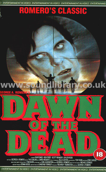 Dawn of The Dead George A. Romero VHS PAL Video Entertainment In Video EVS 1027 Front Inlay Sleeve