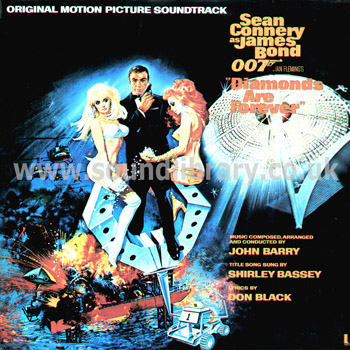 Diamonds Are Forever John Barry UK Issue Stereo LP United Artists UAS 29216 Front Sleeve Image
